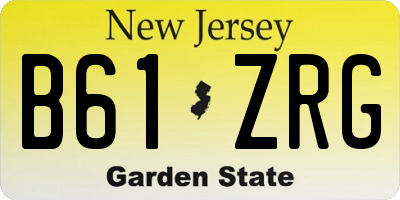 NJ license plate B61ZRG
