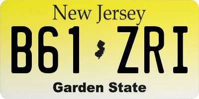 NJ license plate B61ZRI