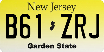 NJ license plate B61ZRJ
