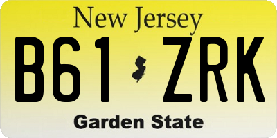 NJ license plate B61ZRK