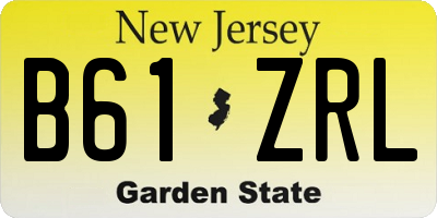 NJ license plate B61ZRL