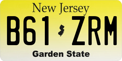 NJ license plate B61ZRM