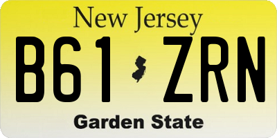 NJ license plate B61ZRN