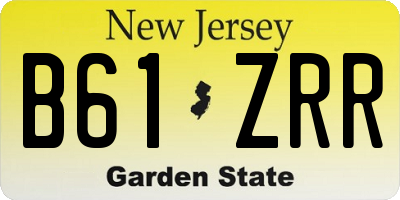 NJ license plate B61ZRR
