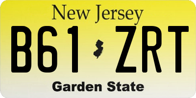 NJ license plate B61ZRT