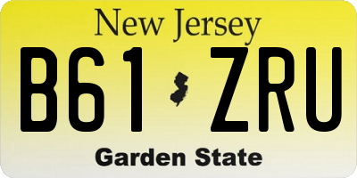 NJ license plate B61ZRU