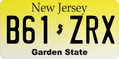 NJ license plate B61ZRX