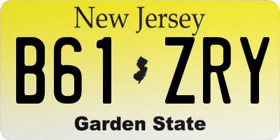 NJ license plate B61ZRY