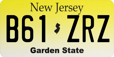 NJ license plate B61ZRZ