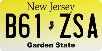 NJ license plate B61ZSA
