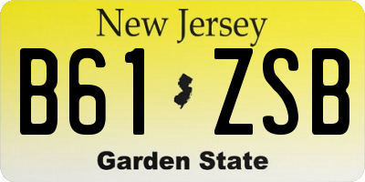 NJ license plate B61ZSB