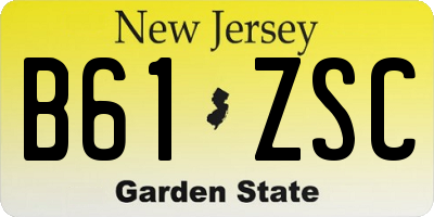 NJ license plate B61ZSC