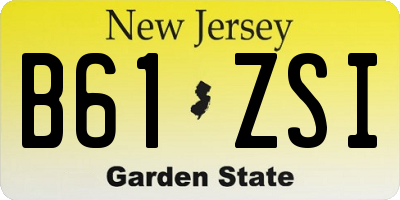 NJ license plate B61ZSI