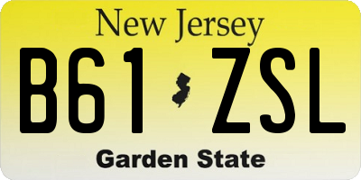 NJ license plate B61ZSL
