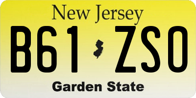 NJ license plate B61ZSO