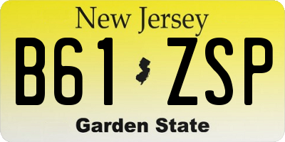 NJ license plate B61ZSP