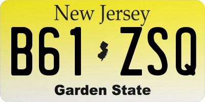 NJ license plate B61ZSQ