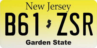 NJ license plate B61ZSR