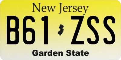 NJ license plate B61ZSS