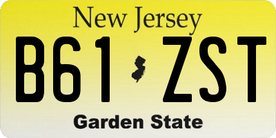 NJ license plate B61ZST
