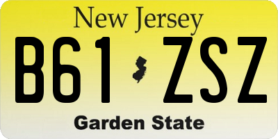 NJ license plate B61ZSZ