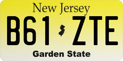 NJ license plate B61ZTE