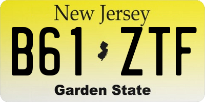 NJ license plate B61ZTF