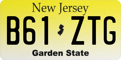 NJ license plate B61ZTG