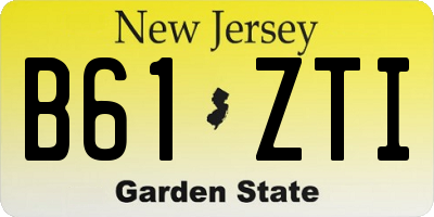 NJ license plate B61ZTI
