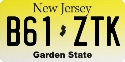 NJ license plate B61ZTK