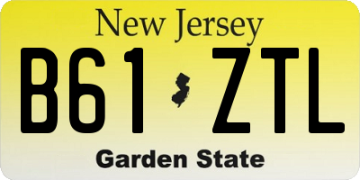 NJ license plate B61ZTL