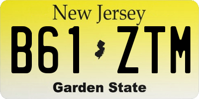 NJ license plate B61ZTM