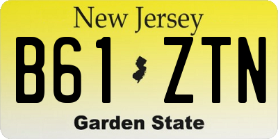 NJ license plate B61ZTN