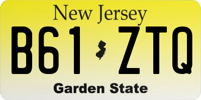 NJ license plate B61ZTQ