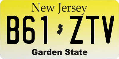 NJ license plate B61ZTV
