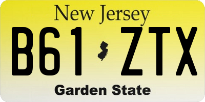 NJ license plate B61ZTX