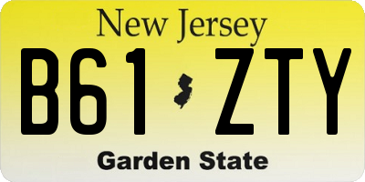 NJ license plate B61ZTY
