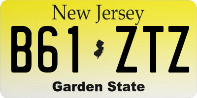 NJ license plate B61ZTZ