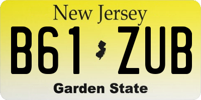 NJ license plate B61ZUB