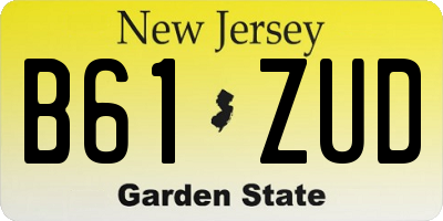NJ license plate B61ZUD