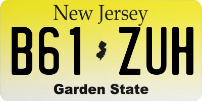 NJ license plate B61ZUH