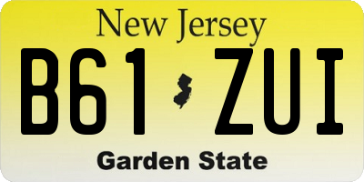 NJ license plate B61ZUI