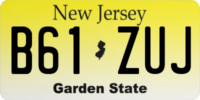 NJ license plate B61ZUJ