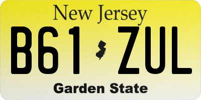 NJ license plate B61ZUL