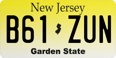 NJ license plate B61ZUN