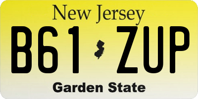 NJ license plate B61ZUP