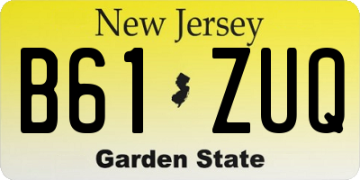 NJ license plate B61ZUQ