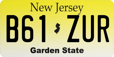 NJ license plate B61ZUR