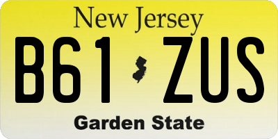 NJ license plate B61ZUS
