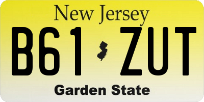 NJ license plate B61ZUT